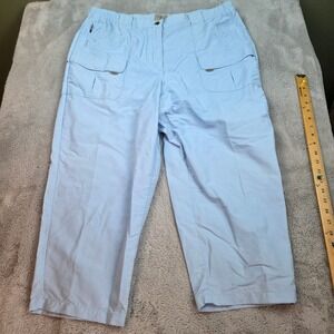 LL Bean Nylon Cargo‎ Capri Hiking Pants Womens XL Blue